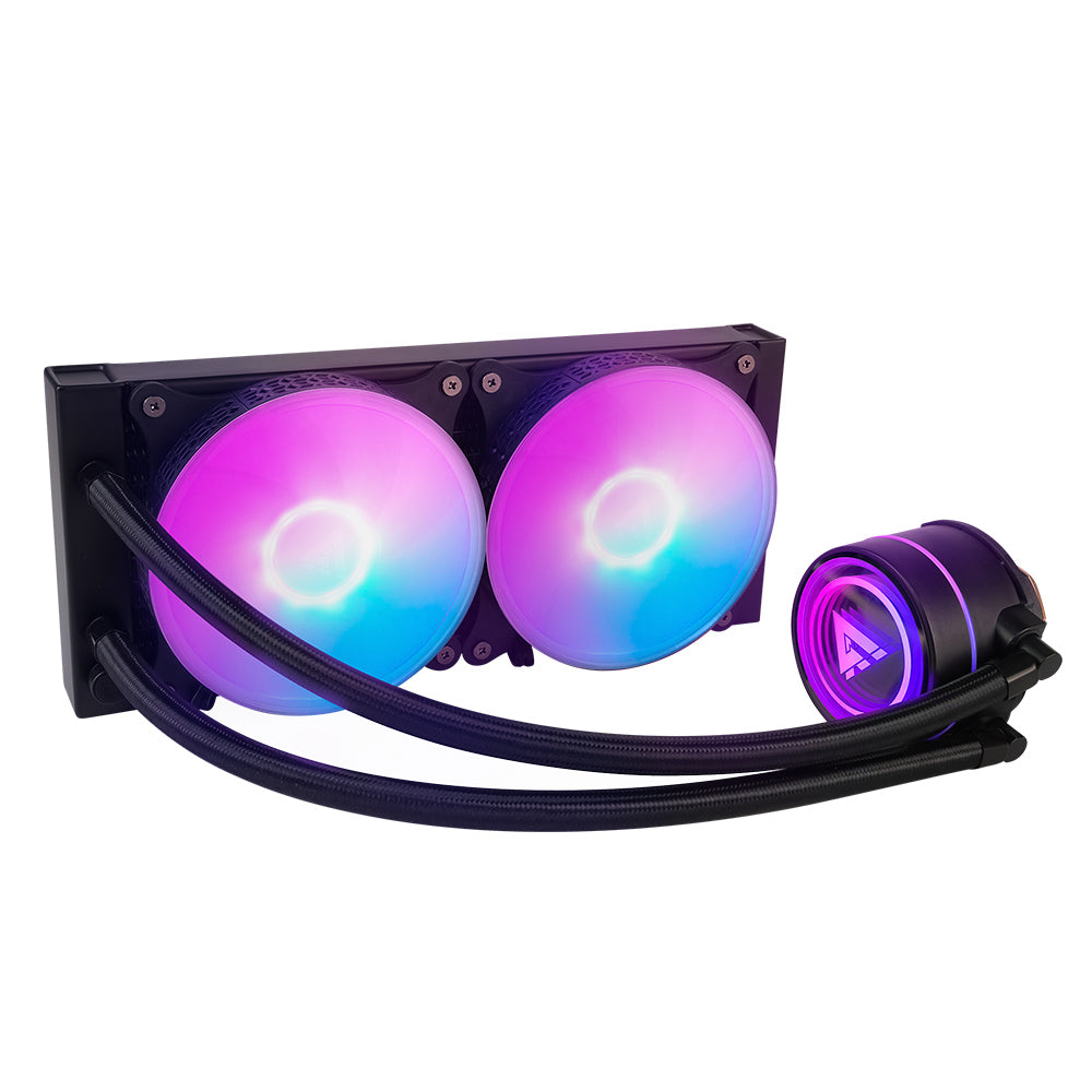Enfriamiento Liquido. Gamer Factor LQG601. 240MM - RGB, TDP 250W, 2 fan 120mm 70 CFM, Negro. Enfriamiento Liquido. Gamer Factor LQG601. 240MM - RGB, TDP 250W, 2 fan 120mm 70 CFM, Negro.